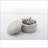 Ottoman with Storage &amp; Reversible Cover - Round Velvet Footstool for Bedroom | Ivory | Velvet-1679001195