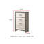 1Pc Chest Two-Tone Finish Convenient Bedside Storage Four Drawers Metal Pull Handle Grey Beige