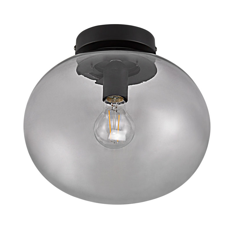 Alton Semi Flush Mount, Smoked, Black