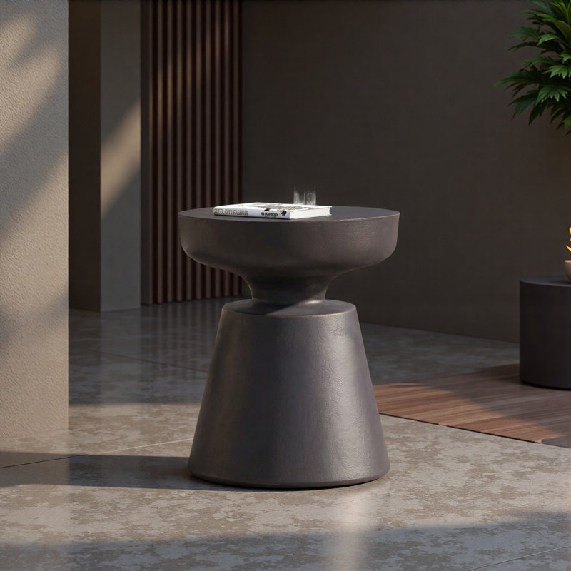Outdoor Lightweight Concrete Side Table,Copper End Table