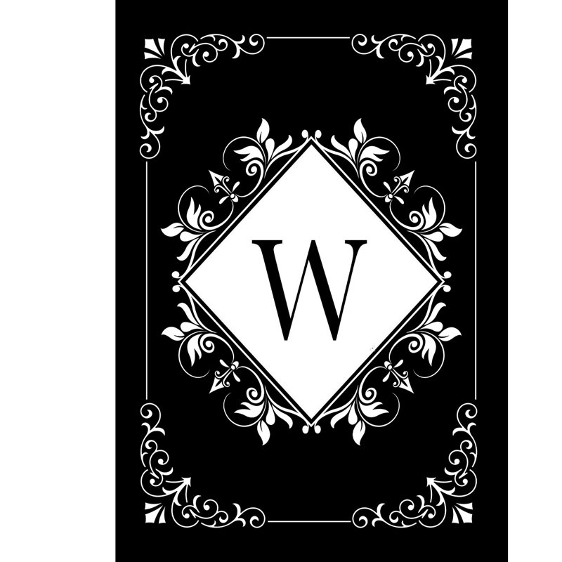 Black And White Monogram W House Flag