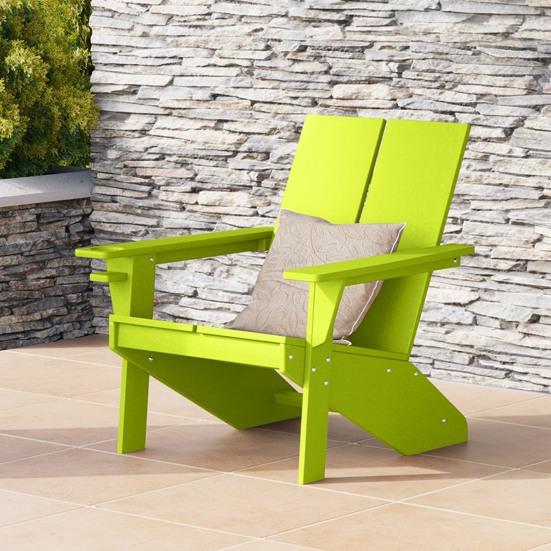 Modern Poly Adirondack Chair, Lime
