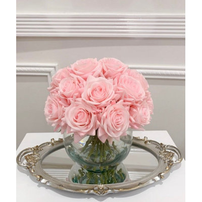 Baby Roses artificielles French Country - arrangement floral artificiel Real Touch