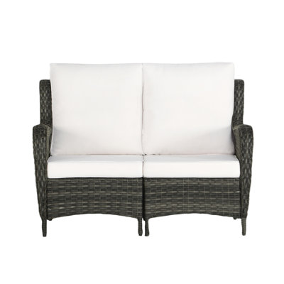 Outdoor Wicker Loveseat - Two Single Armchairs Combined