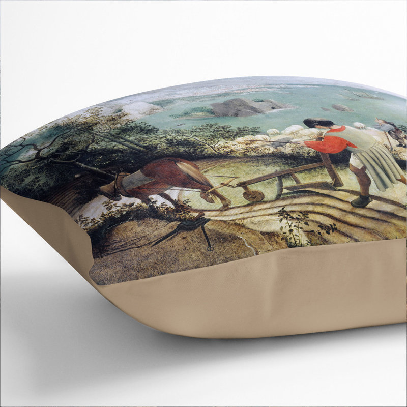 The Fall of Icarus Scatter Cushion, 55cm H x 55cm W x 20cm D, Stone