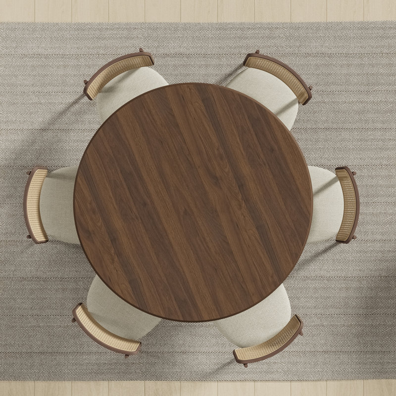 Table de salle à manger en bois massif, Noyer, H 30 po x L 52 po x l 52 po