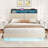 Sharwin Upholstered Wood and Metal Floating Bed with LED-1696856488