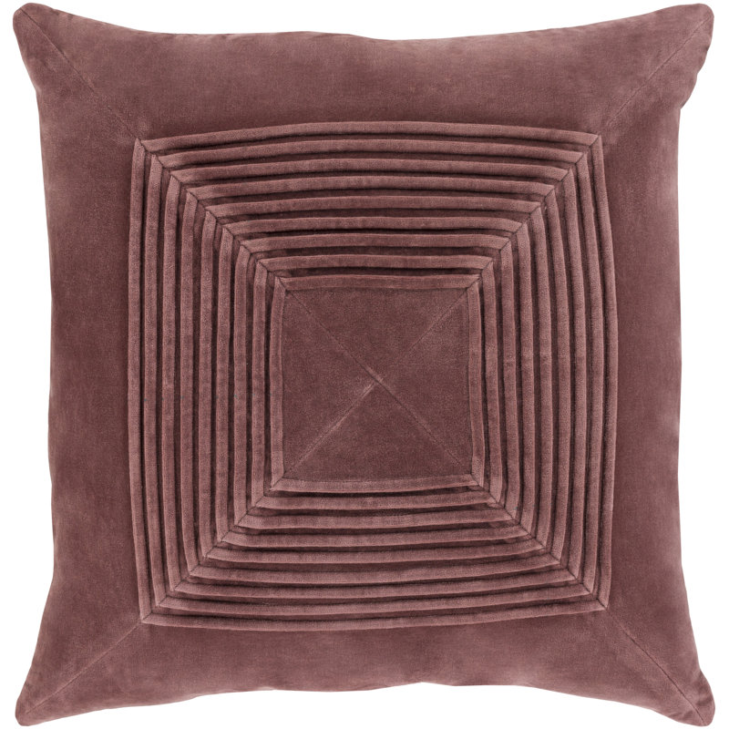 Coussin en coton Krumm, H 18 po x l 18 po x P 0,25 po, Housse de coussin seulement - sans coussin, Bleu givré