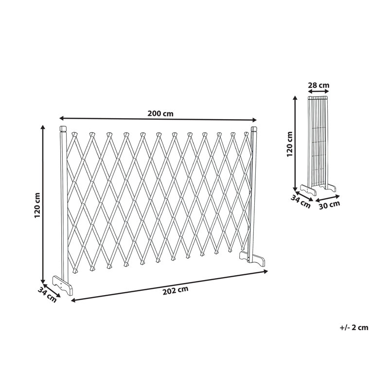 70cm H Lattice Panel Trellis, 70 cm H x 200 cm W x 25 cm D