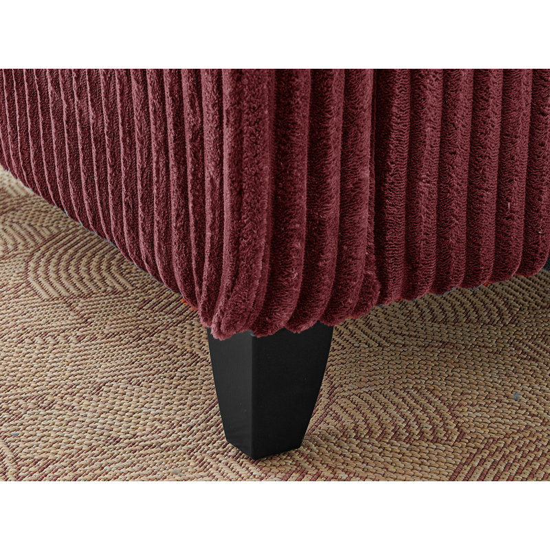 Fauteuil en velours côtelé l 46 po, Rouge
