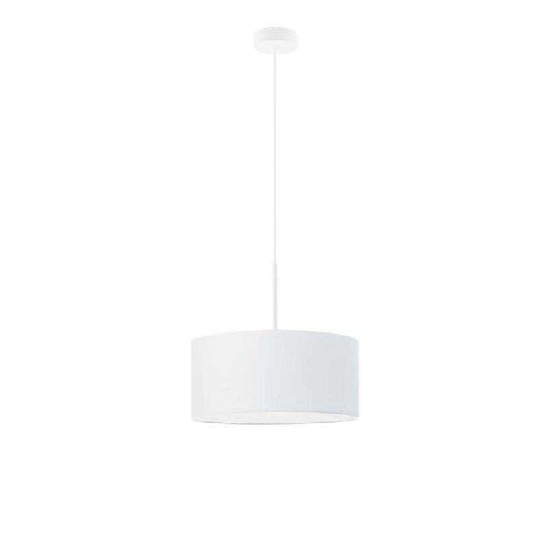 Aubrynn 1 - Light Drum Pendant, White, White