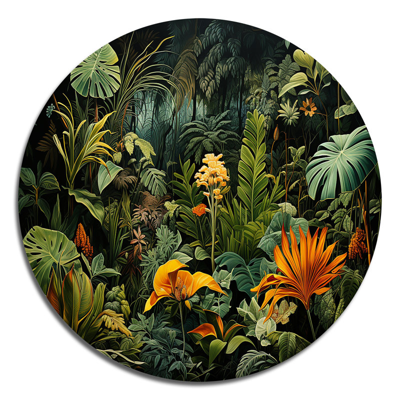 Casteau - Art mural rond en métal, H 23 po x l 23 po