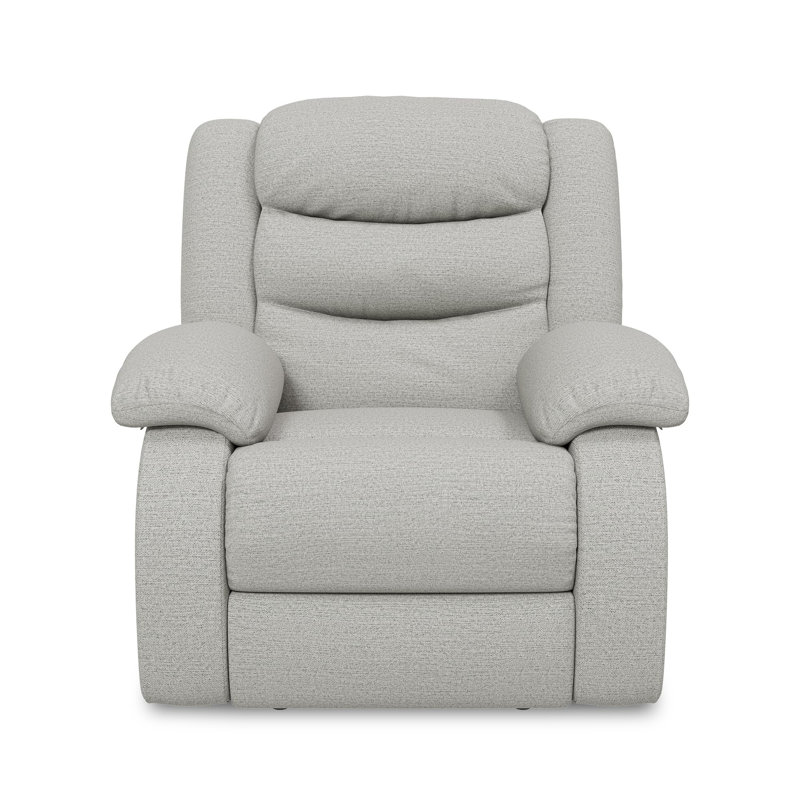 37'' Wide Manual Recliner Chair, Modern Fabric Reclining Sofa Chair With Armrest And Back, Roseto Gray Faux Leather