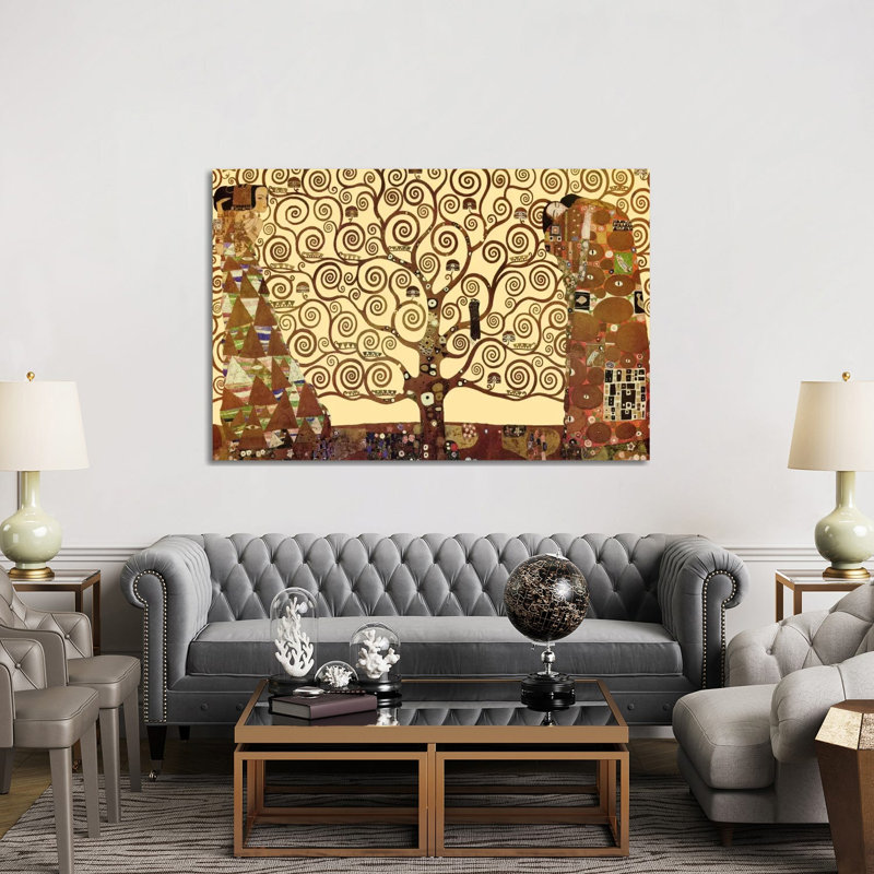 The Tree Of Life by Gustav Klimt - Floater Frame Painting on Canvas, Wrapped Canvas, 20.32 cm H x 30.48 cm W