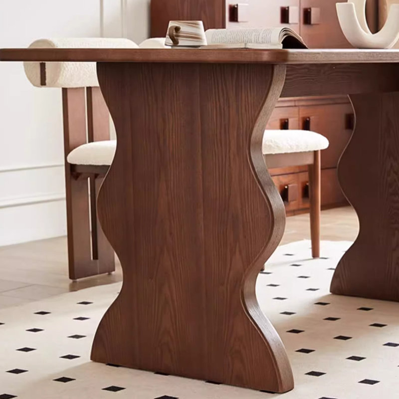 Retro Simple Design Rectangular Dining Table Set, 29.52"H x 55.11"L x 31.49"W