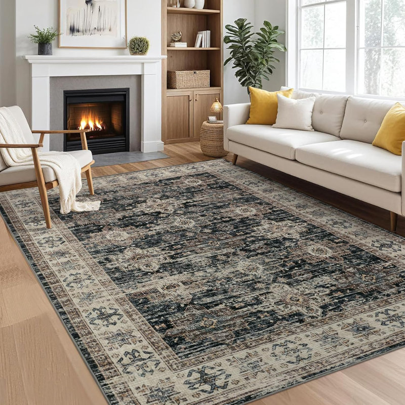 8 x 10 tapis Soft Vintage Large Surface Large Boho Farmhouse