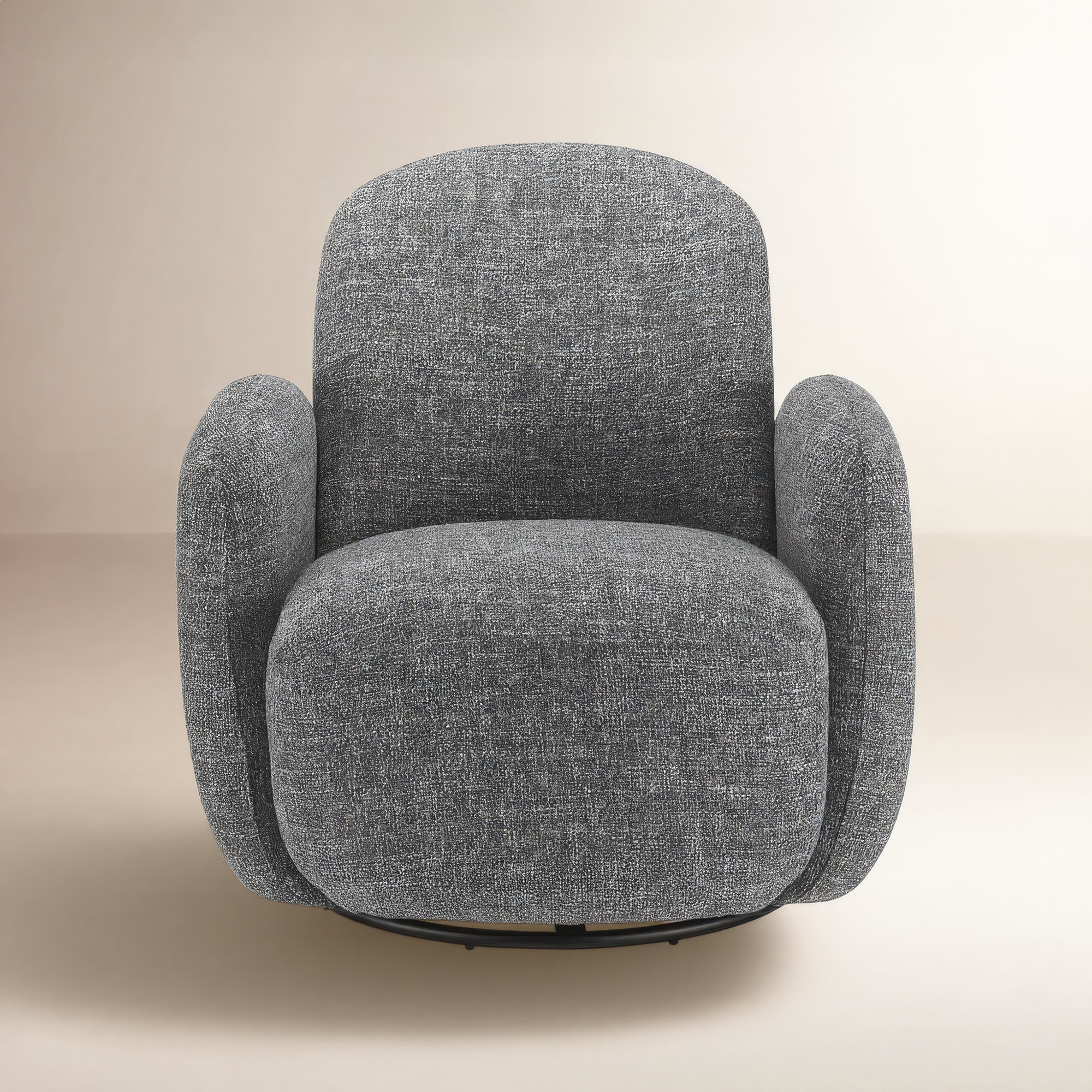 Lotta Swivel Lounge Chair, Gray Fabric