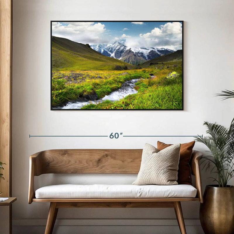 Mountain Valley, 46 po x 31 po, Cadre flottant noir