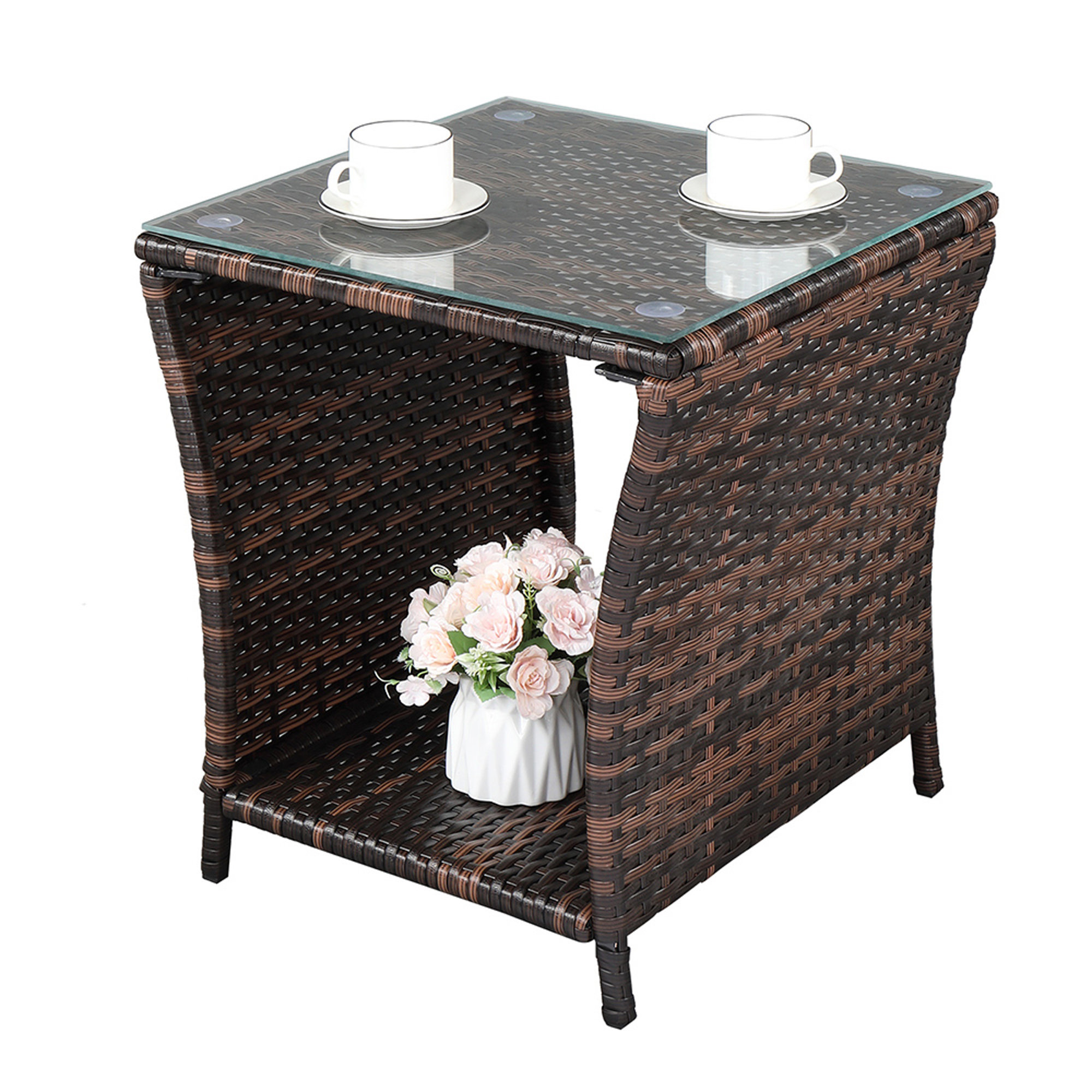 Wildon Home® Cadwell Glass Outdoor Side Table Wayfair