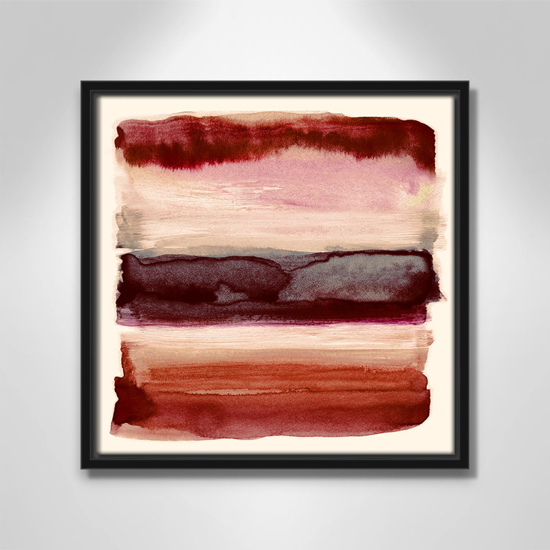 «Burgundy Sky II» par Nan, Noir, H 13,5 po x l 13,5 po