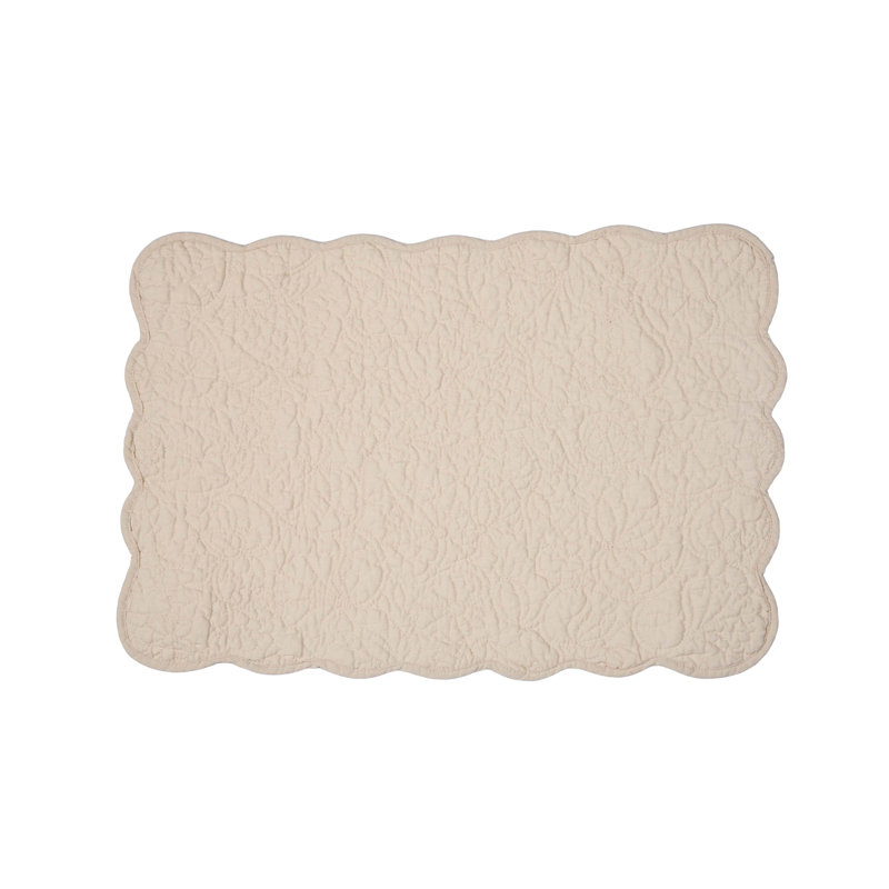 Ensemble de 6 napperons de courtepointe Christiana, Beige