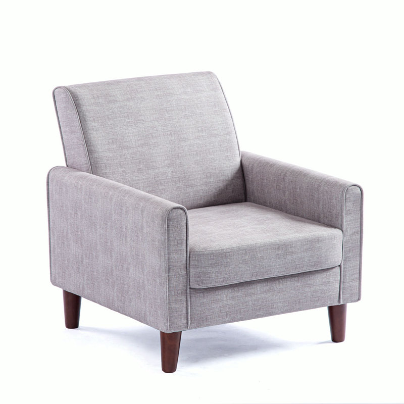 Ruthee Upholstered Armchair, Light Gray 100% Linen