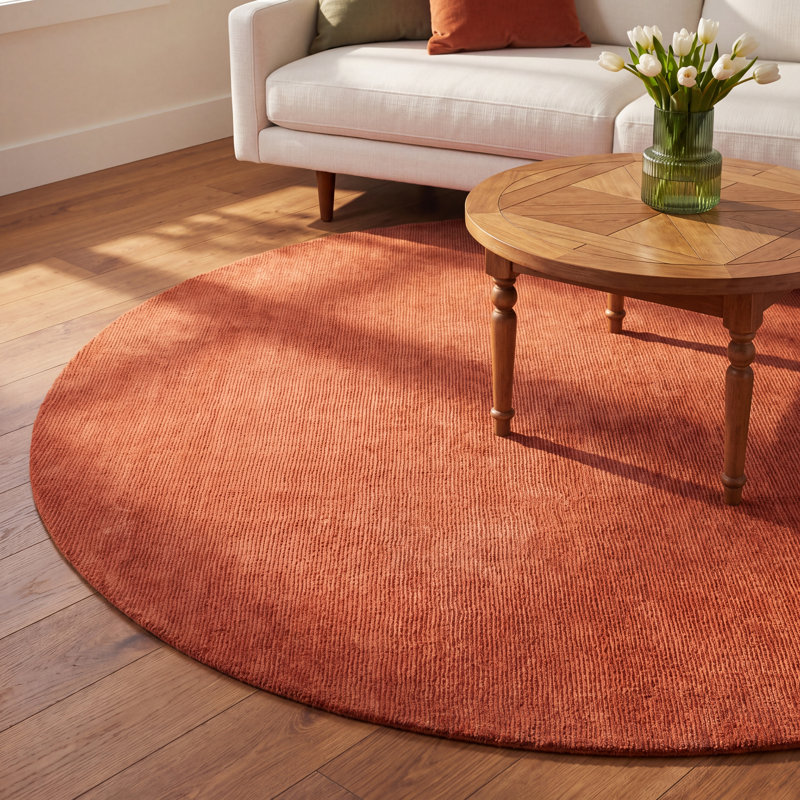 Crowe Handmade Wool Area Rug, Round 8'