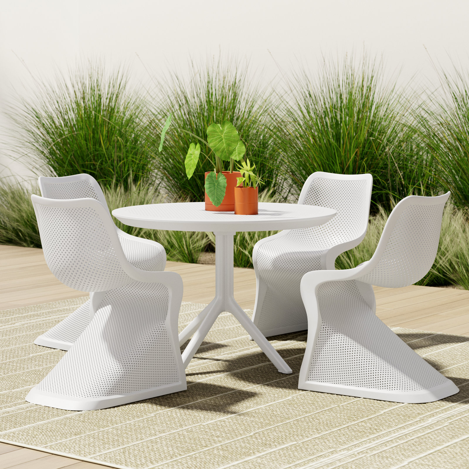 Nassau 41" Patio Dining Set, White