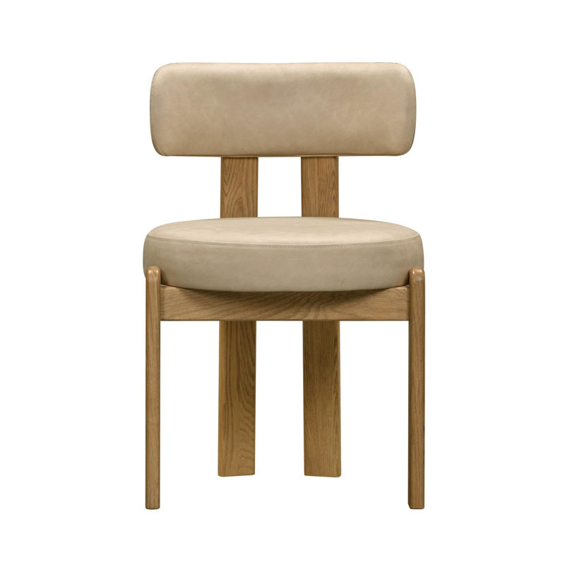 Chaise en cuir taupe Olivia, Taupe