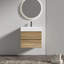 Meuble-lavabo écologique en chêne avec lavabo à quartz pour les maisons de style Mid-Century moderne