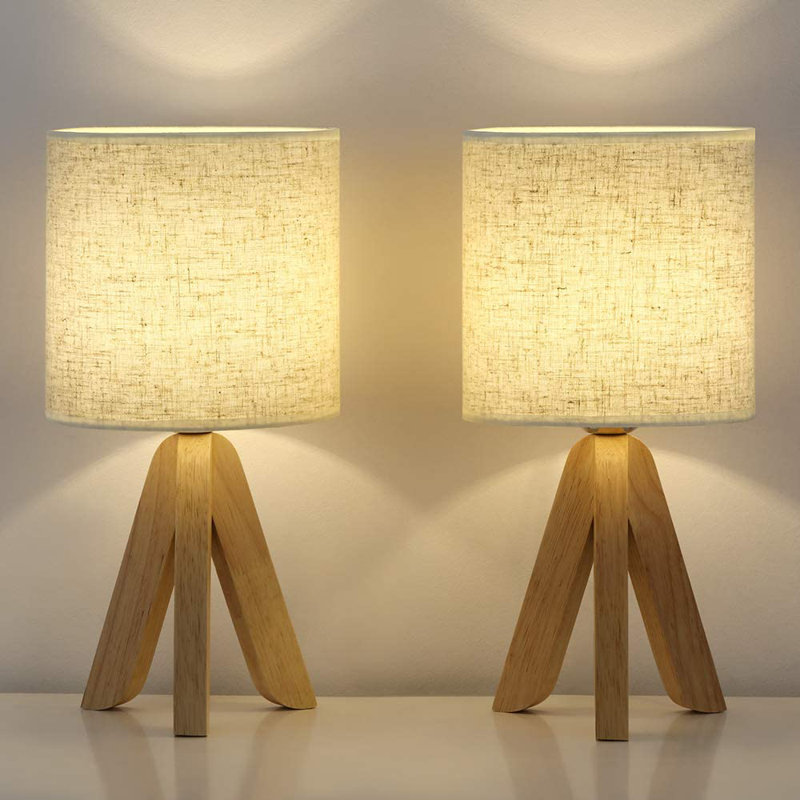 Lampe trépied en bois massif