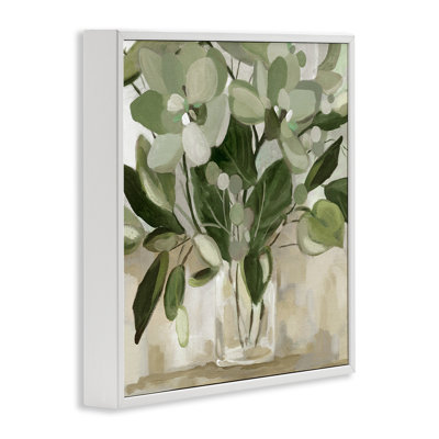 Green Flower & Vines Bouquet Giclee Art, design by Carol Robinson