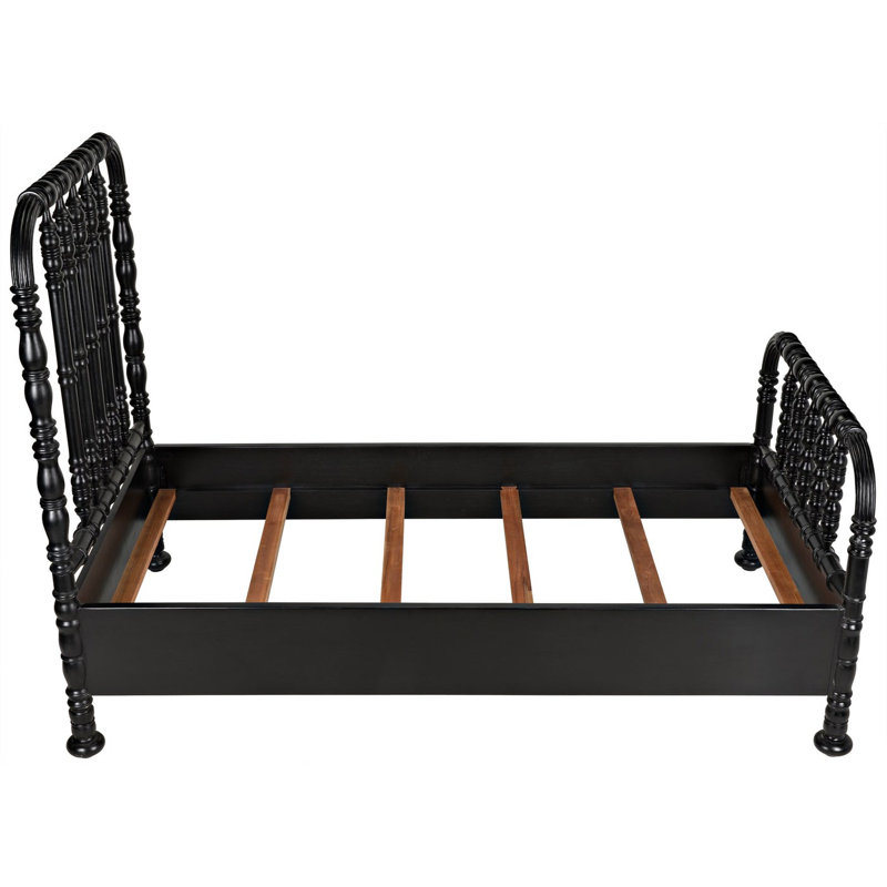 Bachelor Solid Wood Bed, Hand Rubbed Black, Twin