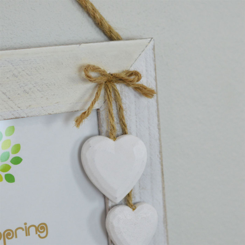 Nicola Spring - Hearts Hanging 3 Photo Frames - 6 x 4", White