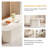 70" Modern Oval Cream White Dining Table Set with 6 Chairs for Kitchen, Bar, Living Room-1839975302-1839975306