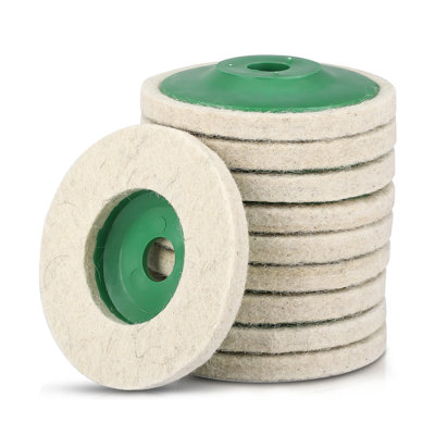 10 Pack 4" Wool Polishing Discs for Angle Grinder Finishing Wheel Buffing Pads