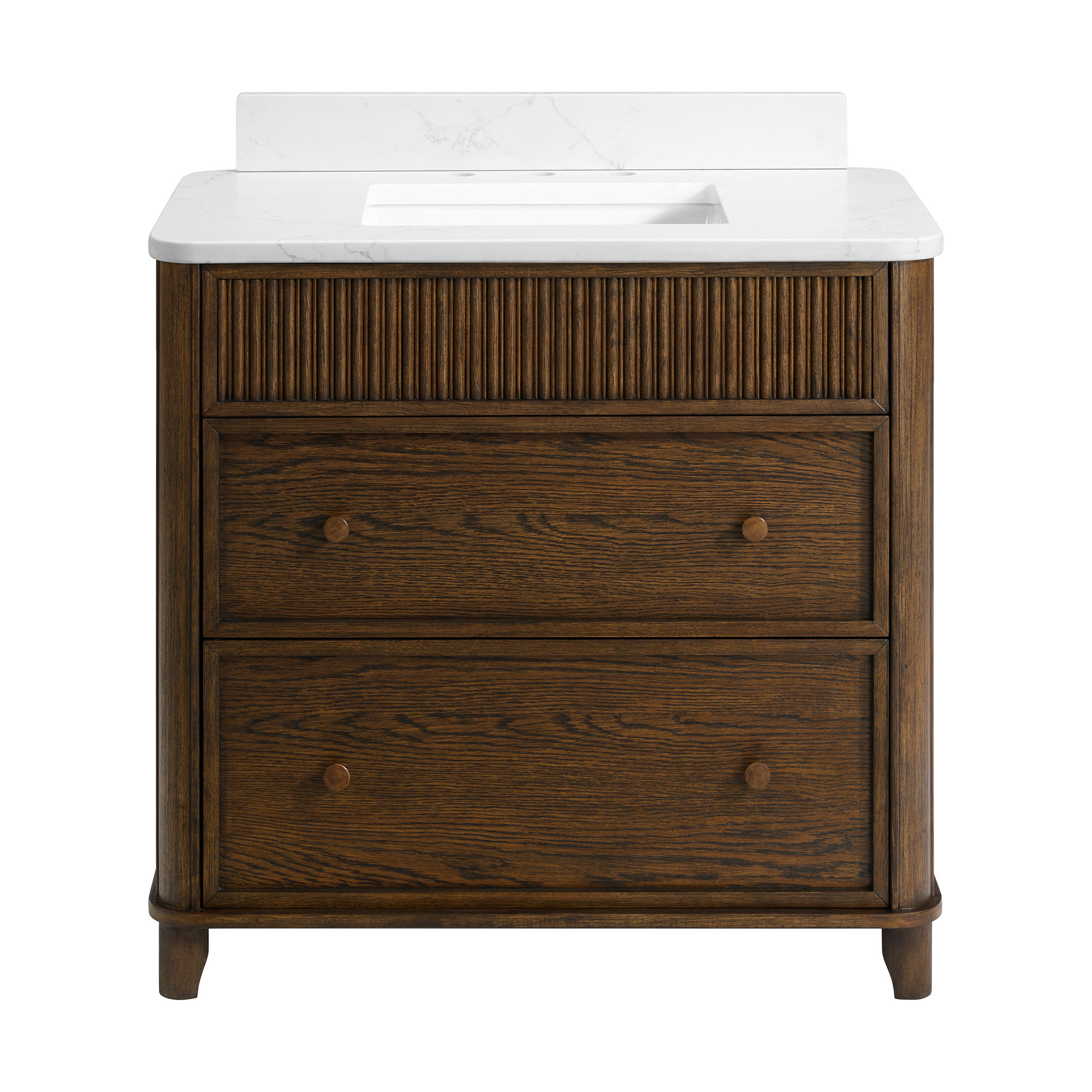 Kennedy Bathroom Vanity In Natural Enhanced Oak, 36", Enhanced Brown Oak