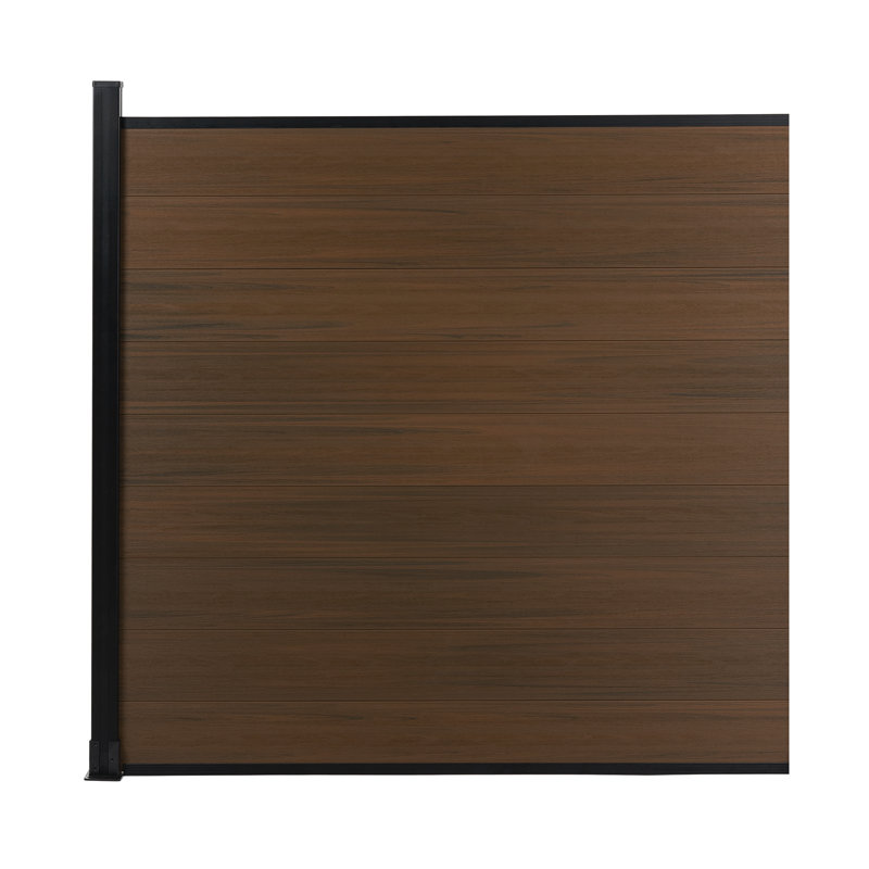 6Ft H Composite Privacy Fence Panels With Post, 6Ft.H x 6Ft.W, Brown