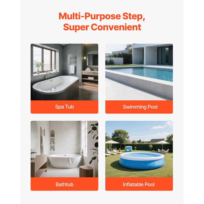 Hot Tub Step 2-Step RV Stairs HiPS 25 pouces de large pour piscine extérieure