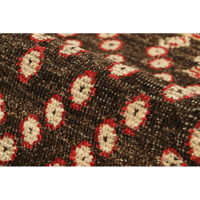 Burano Hand Knotted Wool Floral Area Rug, Rectangle 4' x 6'