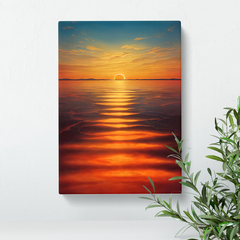 Unforgettable Ocean Sunset - Print, No Matte, Wrapped Canvas, 60cm H x 40cm W x 3cm D