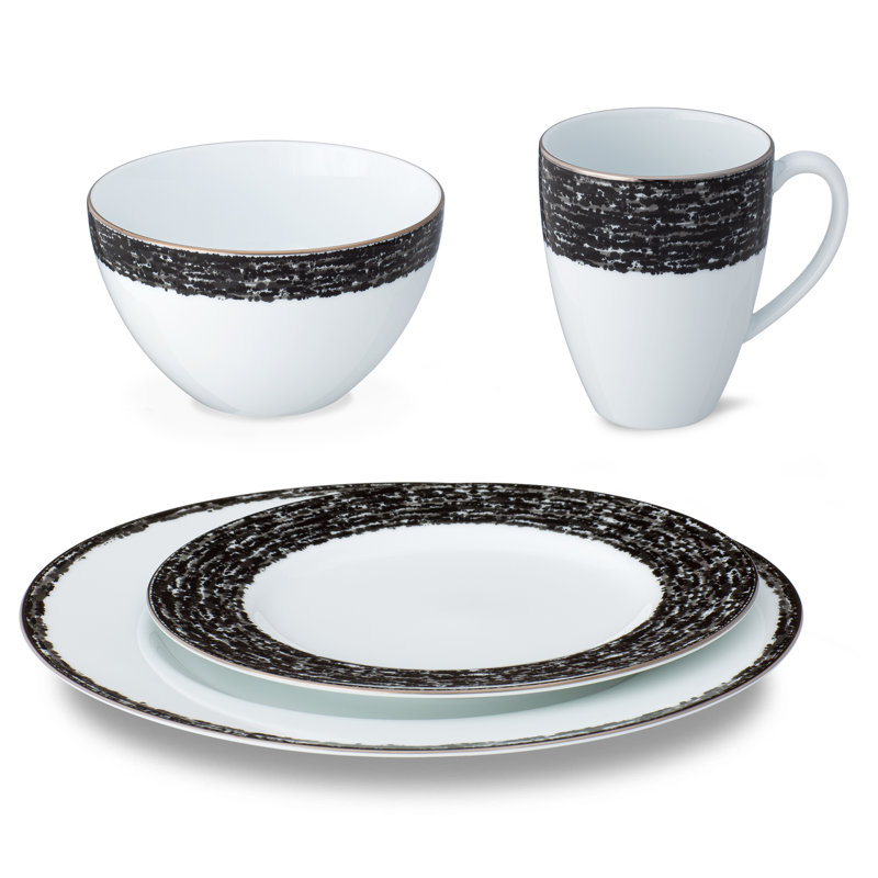 Couvert individuel 4 pièces Noritake Rill, Noir