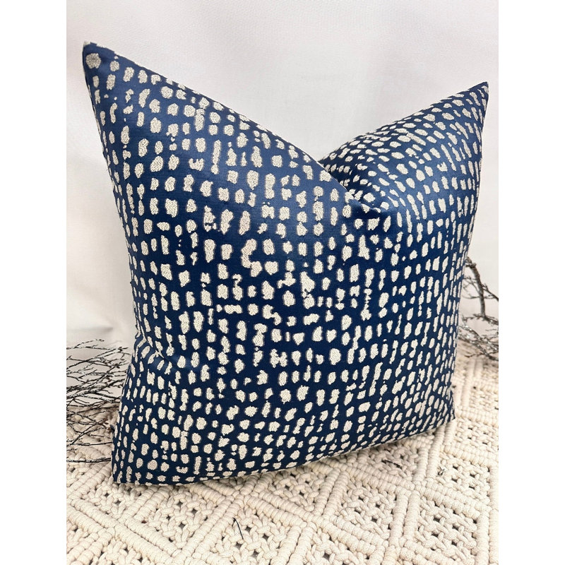 Abstract Square Cushion Cover, Navy