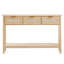Console en rotin naturel avec 3 tiroirs de rangement et porte coulissante | Table d'appoint pour hall d'entrée | Idée de cadeau