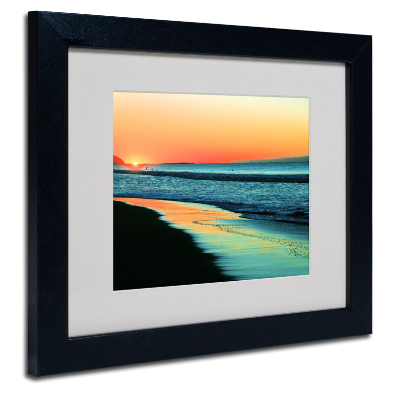 Sunrise Over Water Framed Canvas Wall Art