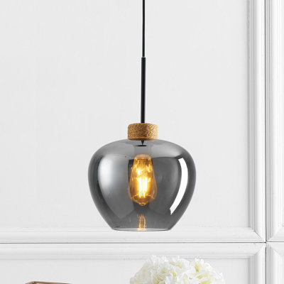 1 - Light Grey Glass Single Pendant Light
