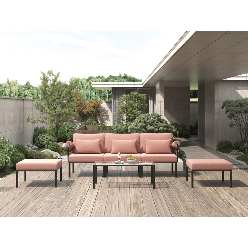 Ensemble de patio et tissu 5 pièces Rajni