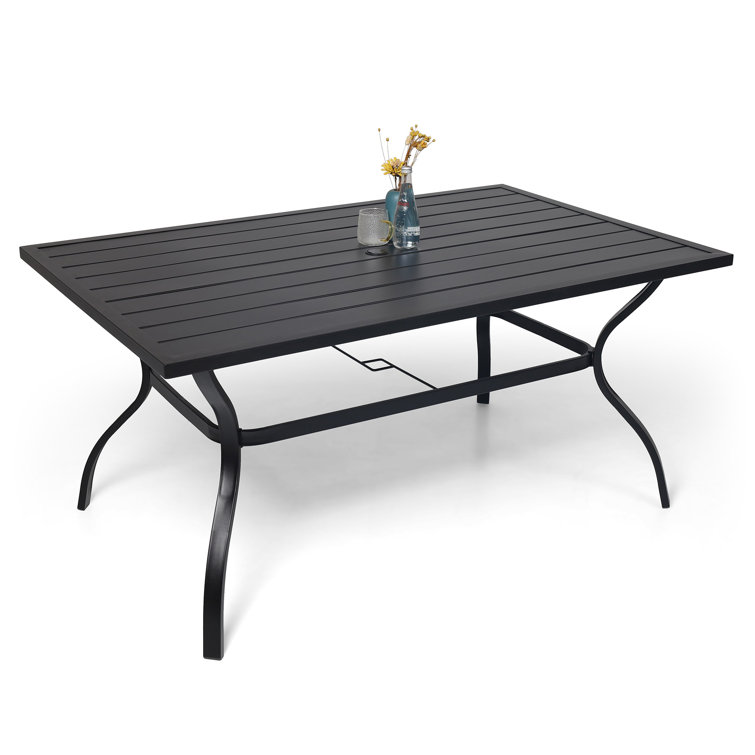 6-person Rectangular Steel Outdoor Table