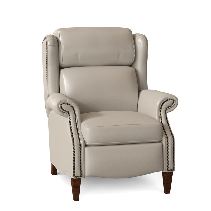 Miller Recliner, Aline Fumo Genuine Leather, Mahogany, Pewter