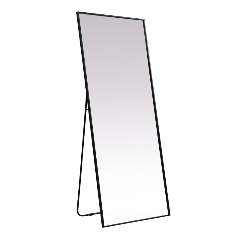 Sabine Metal Rectangle Floor Mirror, 72" x 36", Black
